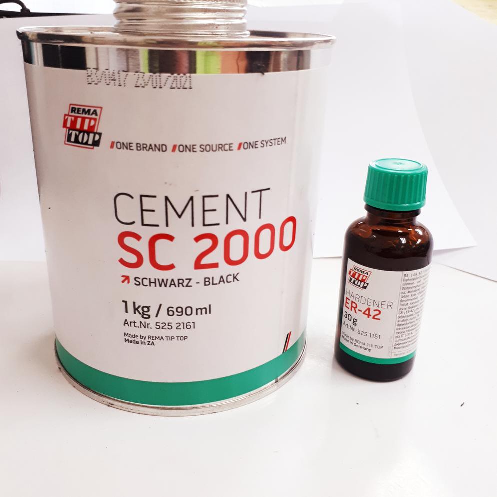 lem karet tip top sc 2000 resin 1kg dan hardener 30gr