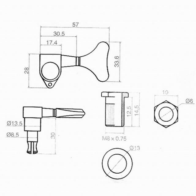 Dryer Gitar Bass / Puteran Bass / Tuning Bass 1 Set 2L 2R