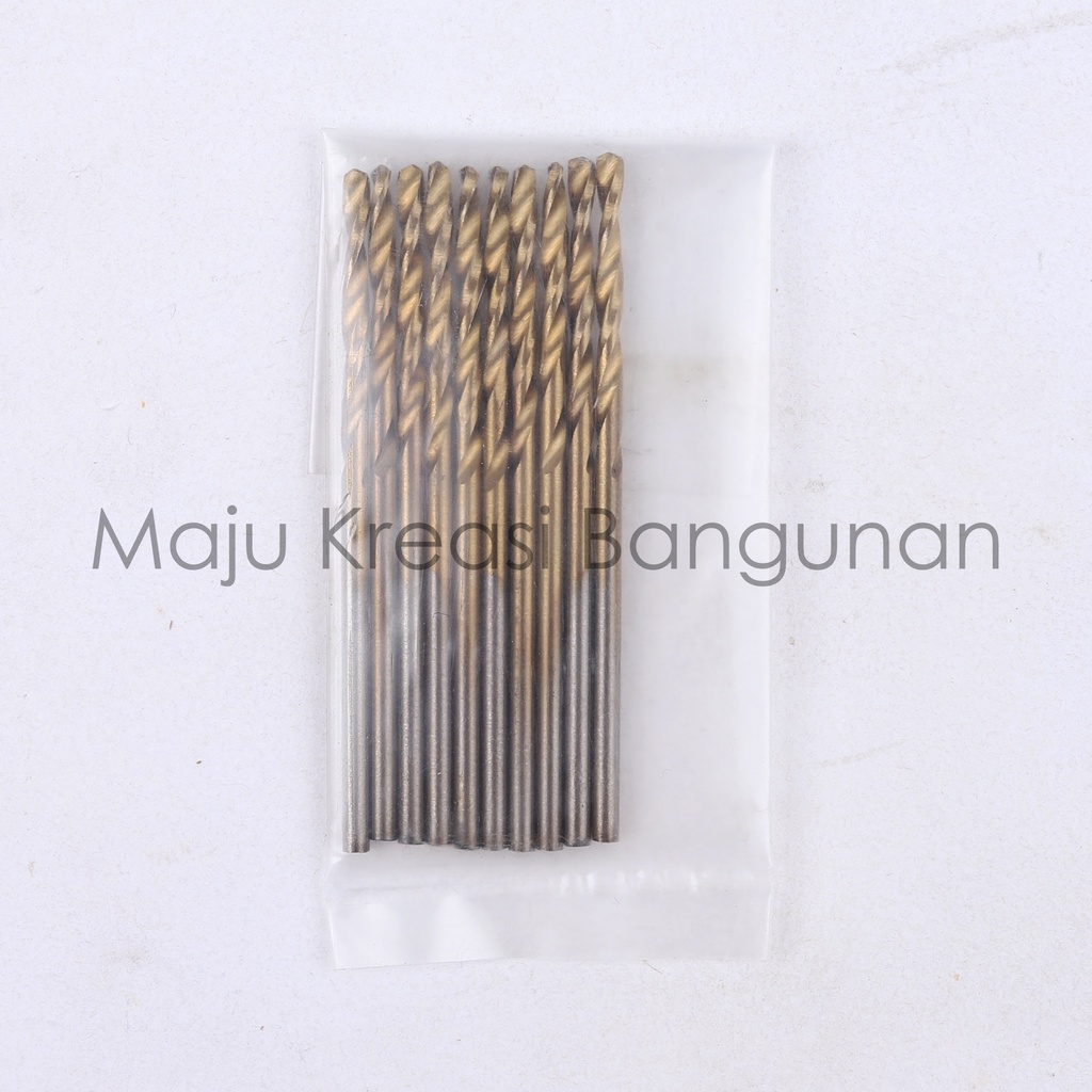 Mata Bor Besi Baja Kuning 2mm 2 mm Kuningan Twist Drill Titanium