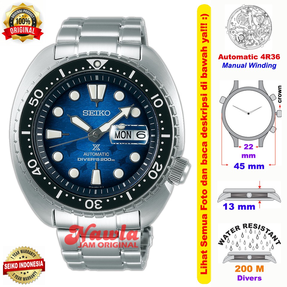 Seiko Prospex SRPE39K1 King Turtle Divers Manta Ray - Jam Tangan Pria SRPE39 Save the Ocean