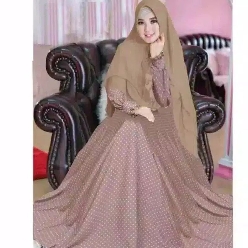 syarii monalisa mayung terbaru /gamis set khimar ceruty bebydoll 2 layer