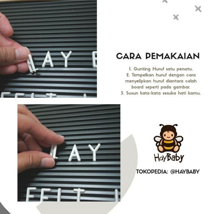 

に HAYBABY FELT LETTER BOARD SET / papan nama bayi murah は