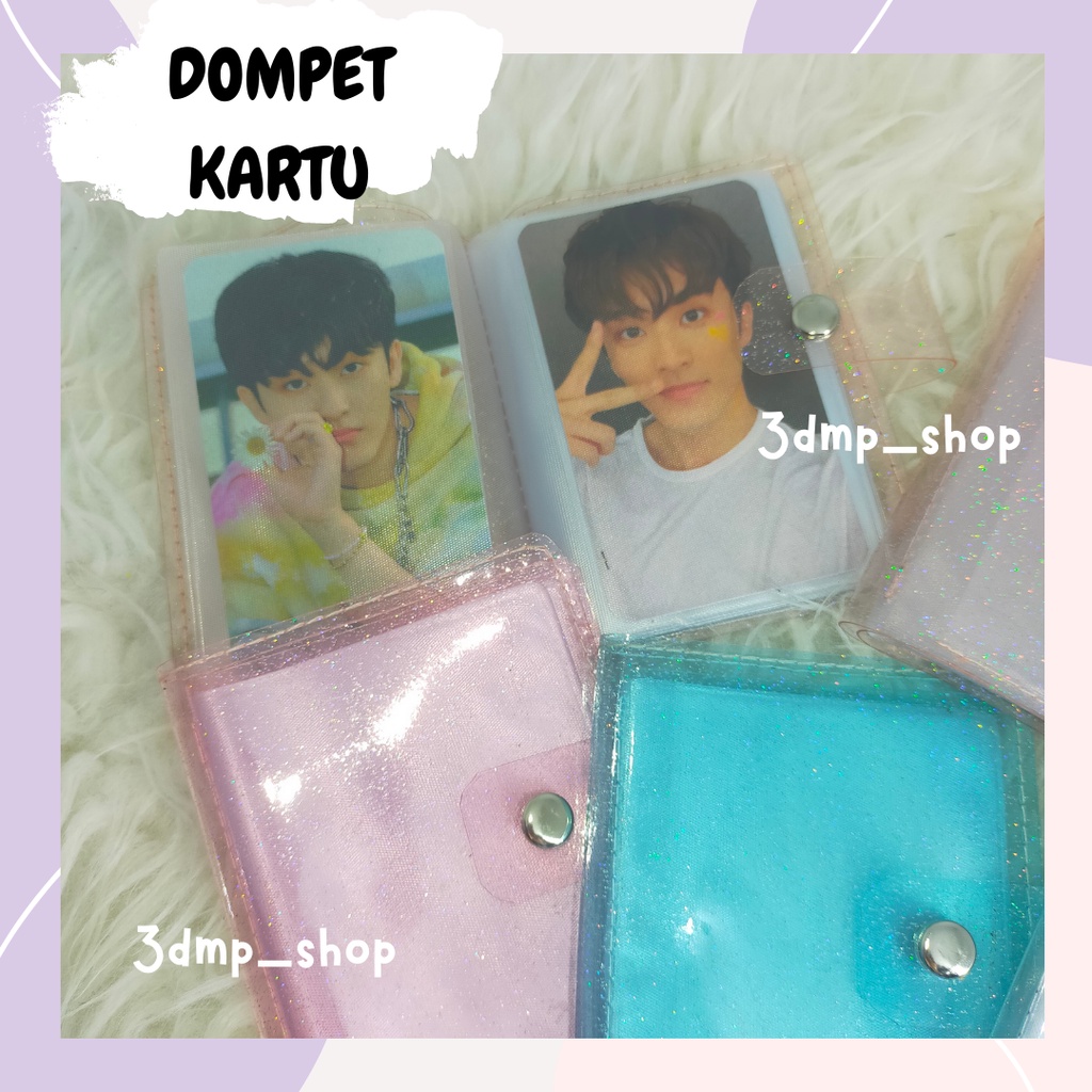 DOMPET KARTU PHOTOCARD TRANSPARAN GLITTER