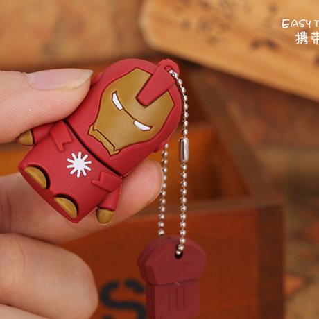 Flashdisk USB Portable High Speed Desain Iron Man Marvel Avengers Tony Stark Bahan Silica gel 8GB / 16GB / 32GB / 64GB / 128G