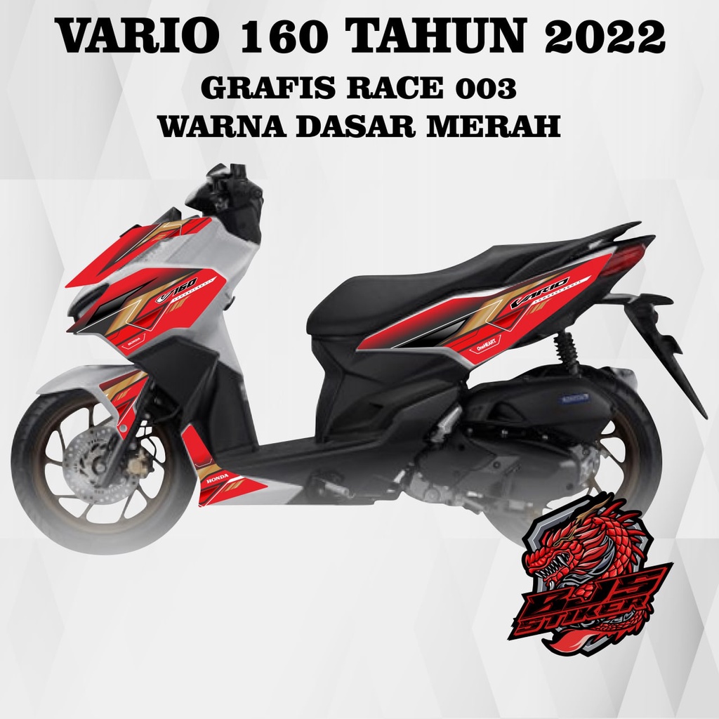 Striping vario 160 - Stiker Decal vario 160 2022 grafis 003 dasar merah