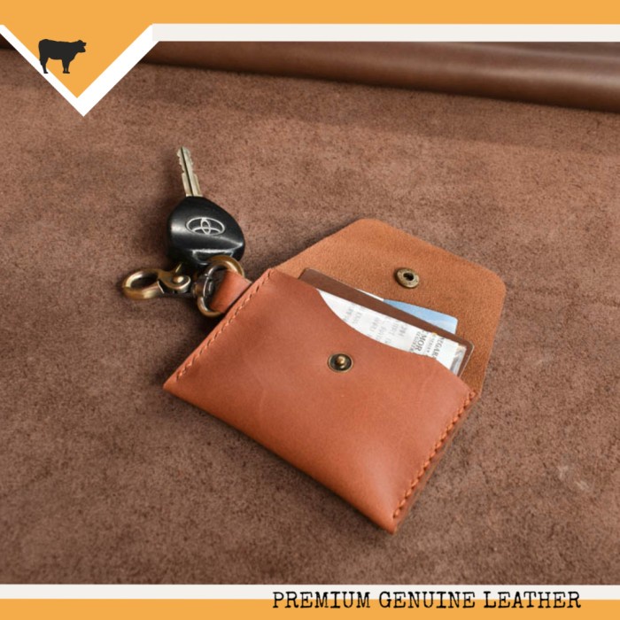 Gantungan Kunci - Dompet Stnk Gantungan Kunci Mobil Motor Kulit Asli Handmade Leather