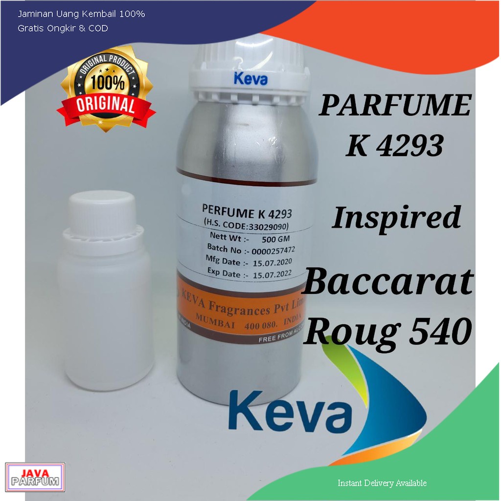 PARFUME K 4293 BIBIT PARFUM MURNI 100 ML .BY KEVA INSPIRASI BACCARAT ROUG 540