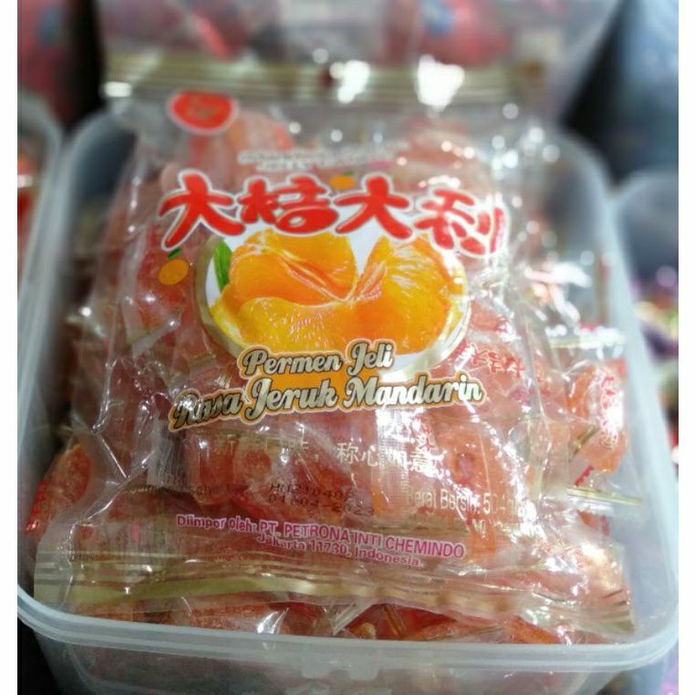 

Manisan Permen Jelly Rasa Jeruk Mandarin Eceran 250gr