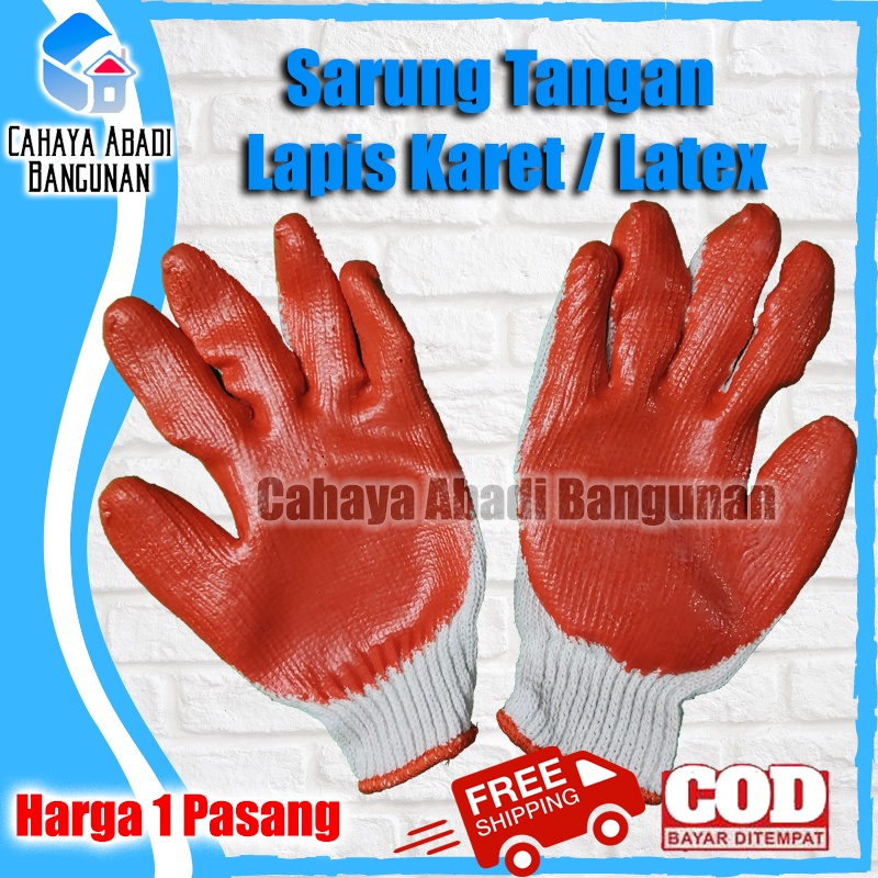 Sarung Tangan Lapis Karet | Kaos Tangan Angkat Kaca Alat Safety