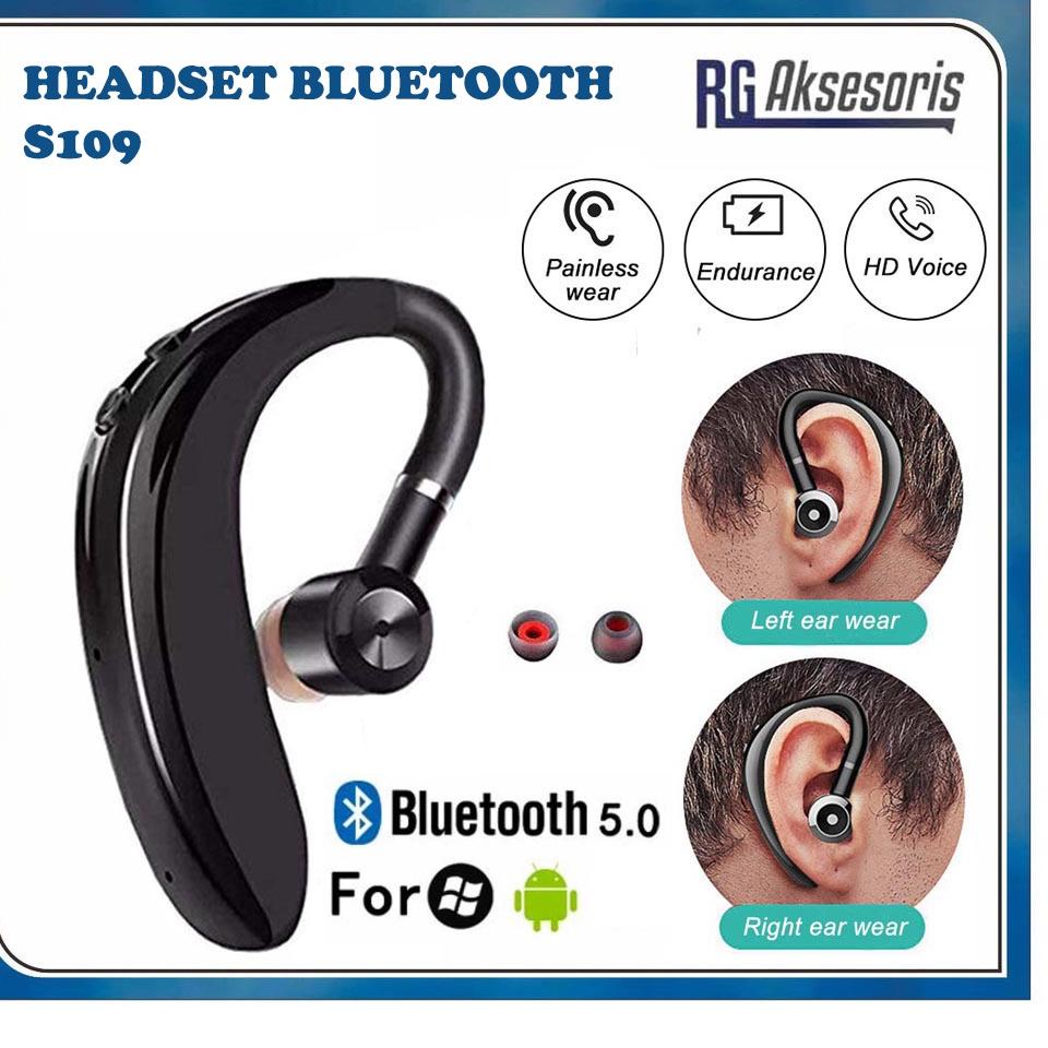 Sangat Nyaman.. Earphone / Headset Bluetooth S109 Headset Wireless Business For Samsung Xiaomi Redmi