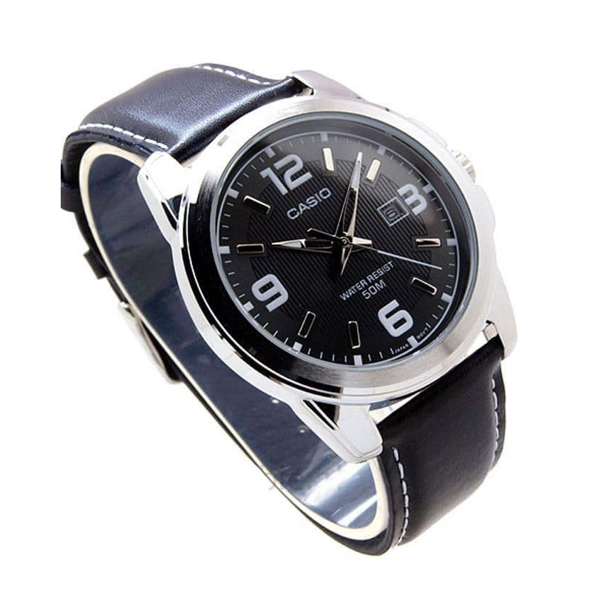 Jam Tangan Pria Casio Original Analog Strap Kulit Casio MTP-1314L-8A