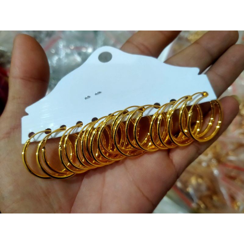 Anting polos ring wanita dewasa xuping lapis emas gold