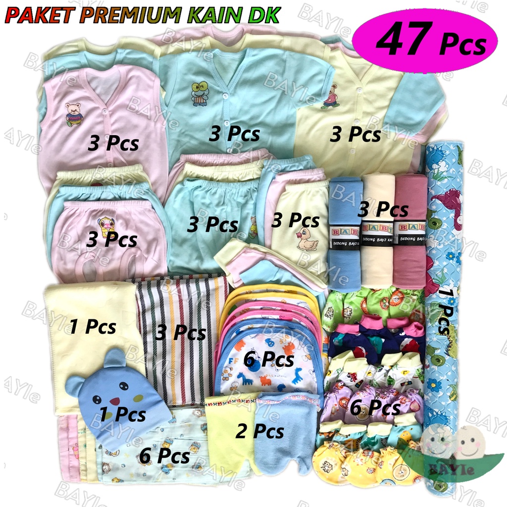 BAYIe - Paket Hemat Perlengkapan Bayi Baru Lahir (New Born) Premium Kain DK PAKET LILY 3