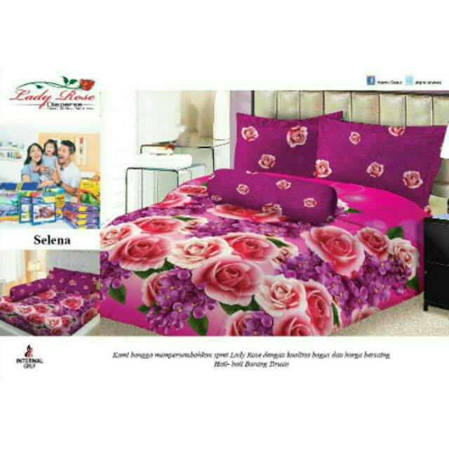 Sprei ladyrose / lady rose motif selena size king 180 x 200