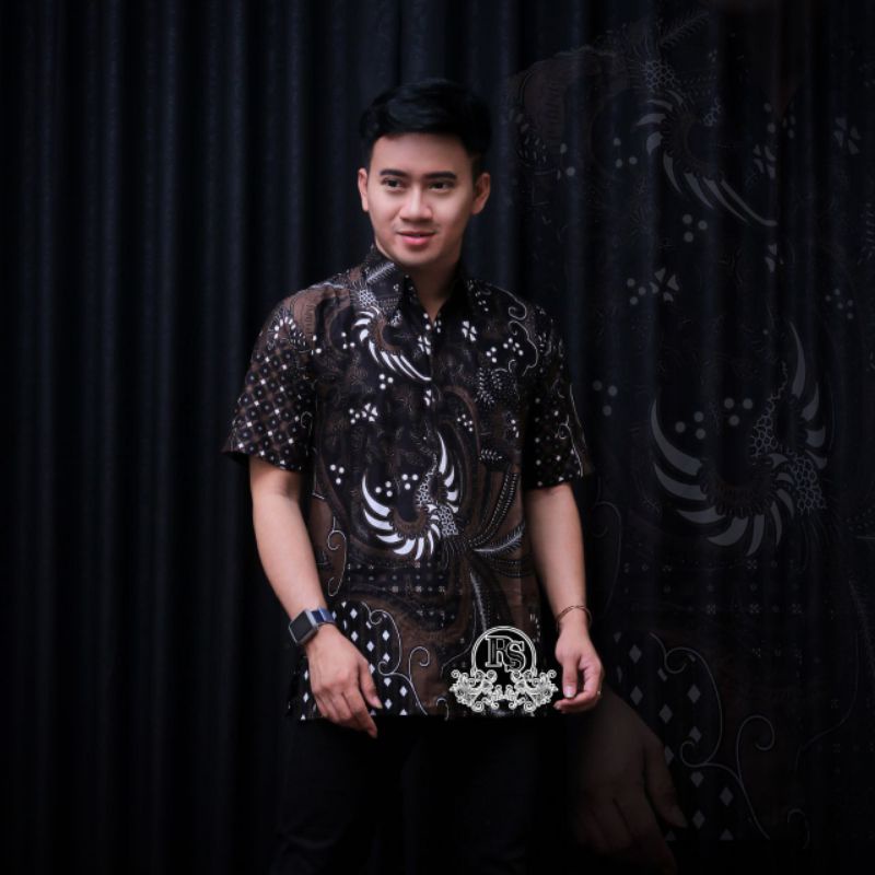 Batik Pria Lengan Panjang HRB026 motif KERATONAN Kode 002 size M L XL XXL Reguler