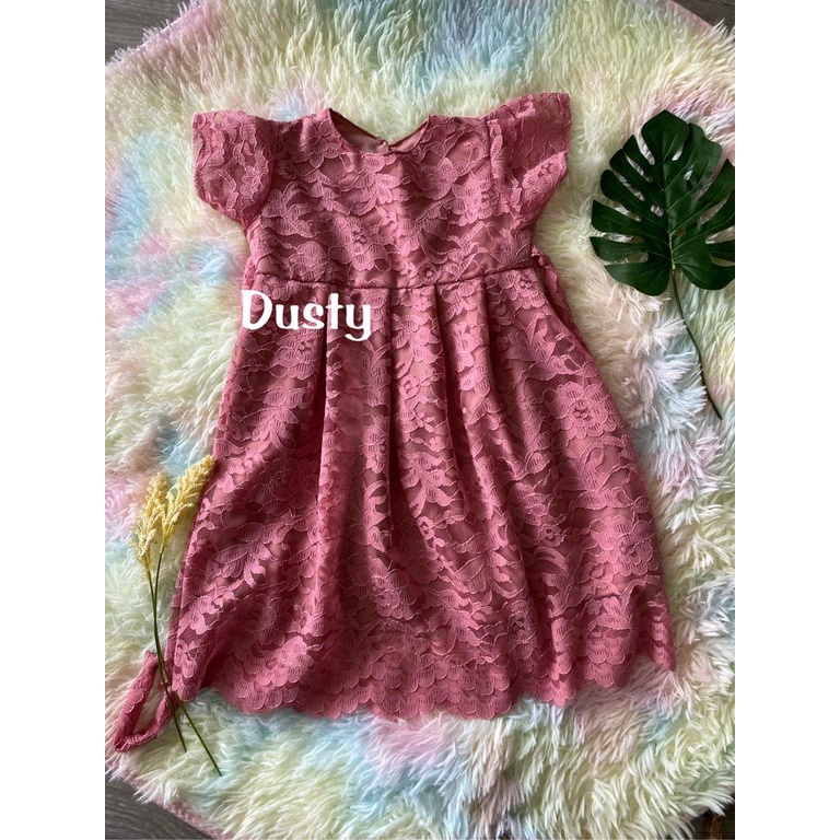 DRESS BRUKAT PRINCESS GAUN BRUKAT LUCU ANAK FASHION ANAK PEREMPUAN DRESS PESTA 1 - 8 TAHUN