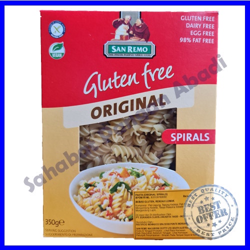 

Pasta spiral fussili fusili San Remo gluten free original 350 gram 350gram