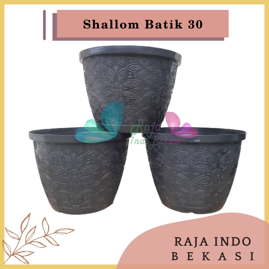 Pot Shallom Batik 30 Hitam Pot Bunga Motif Batik Timbul Pot Bunga Besar Murah Tebal Bagus Bukan Pot Shallom Glory Glori 30 35 40