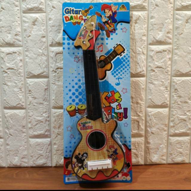 mainan gitar motif kayu anak edukatif - mainan gitar anak edukasi