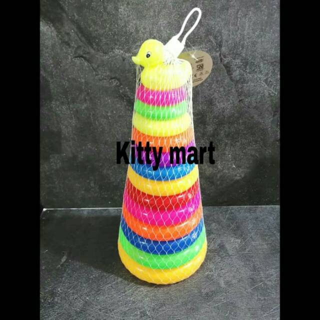 MAINAN ANAK BAYI BALITA MENARA RING DONAT BEBEK SIZE BESAR