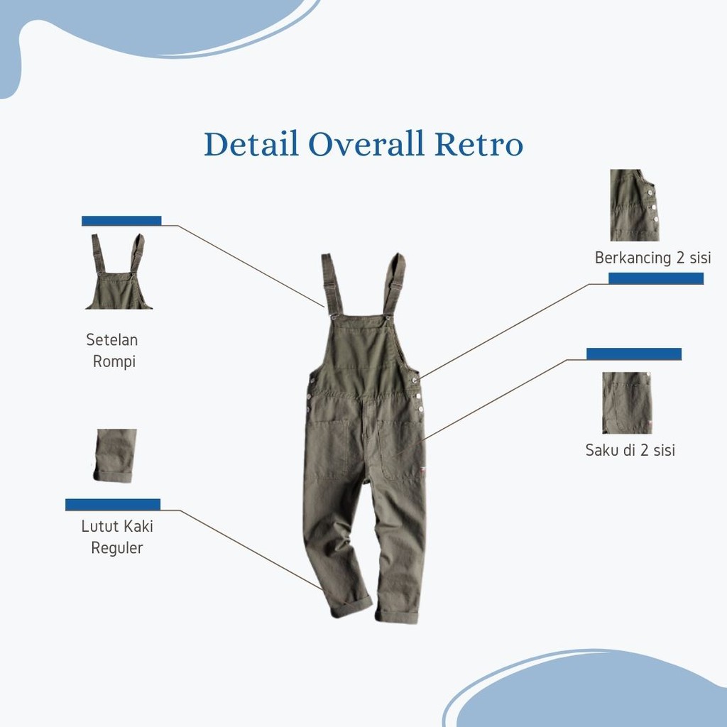 OVERALL RETRO AMERICAN DRILL PRIA WANITA