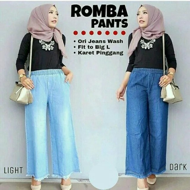 Highwaist Kulot jeans - jeans rawis - kulot murah - kulot rawis - celana panjang - bawahan wanita