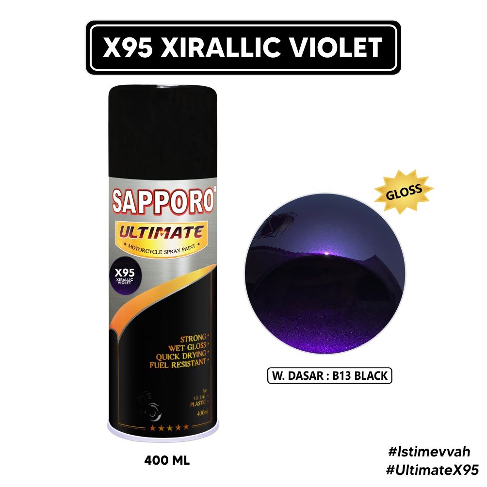 Sapporo Ultimate X95 Xirallic Violet / Cat Spray Semprot Aerosol Terbaik