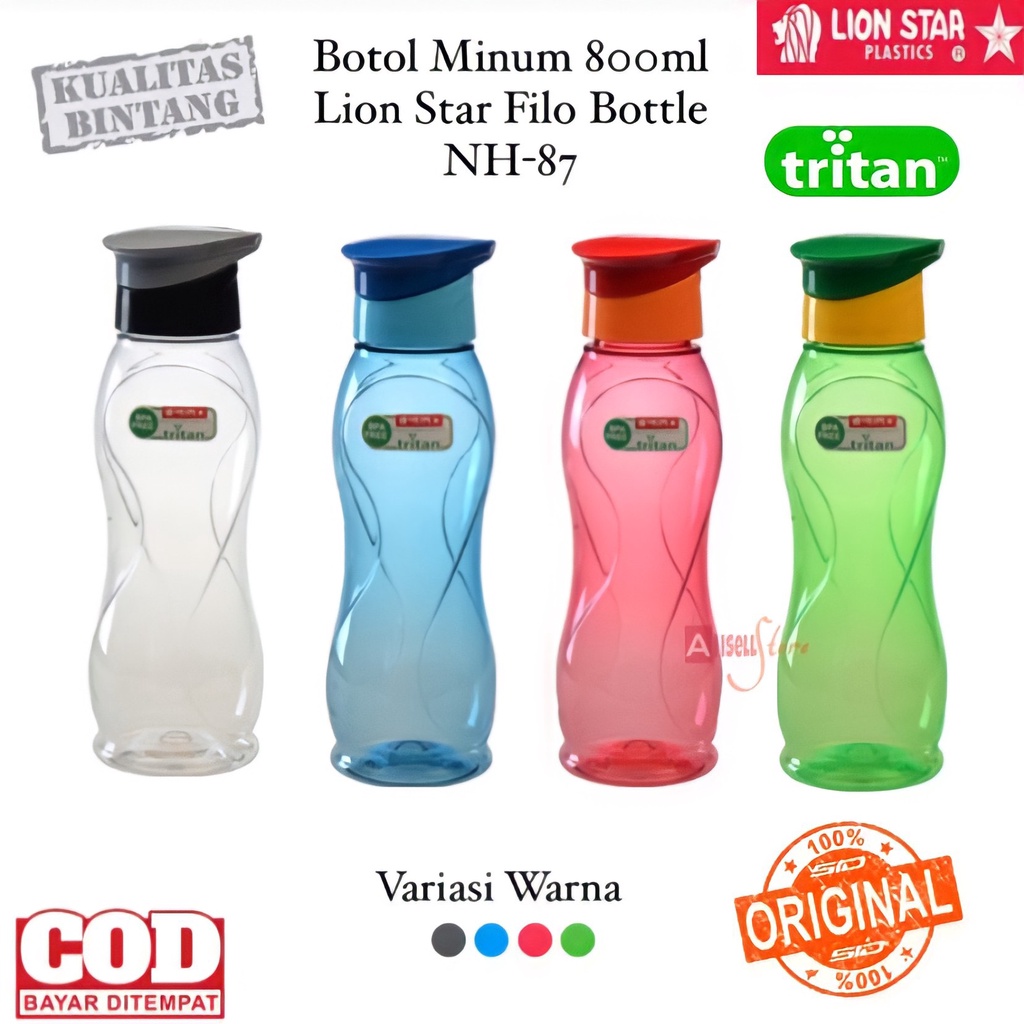 ( BISA COD ) PROMO LION STAR TRITAN NH-87 FILO SPORT BOTTLE 800ml / BOTOL MINUM OLAHRAGA / BOTOL PLASTIK TERMOS AIR SPORT BOTTLE