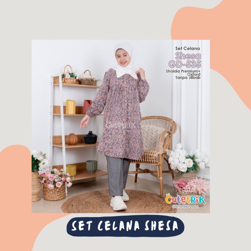 Baju Muslim Anak Perempuan Setelan Celana Shesa by Cutetrik