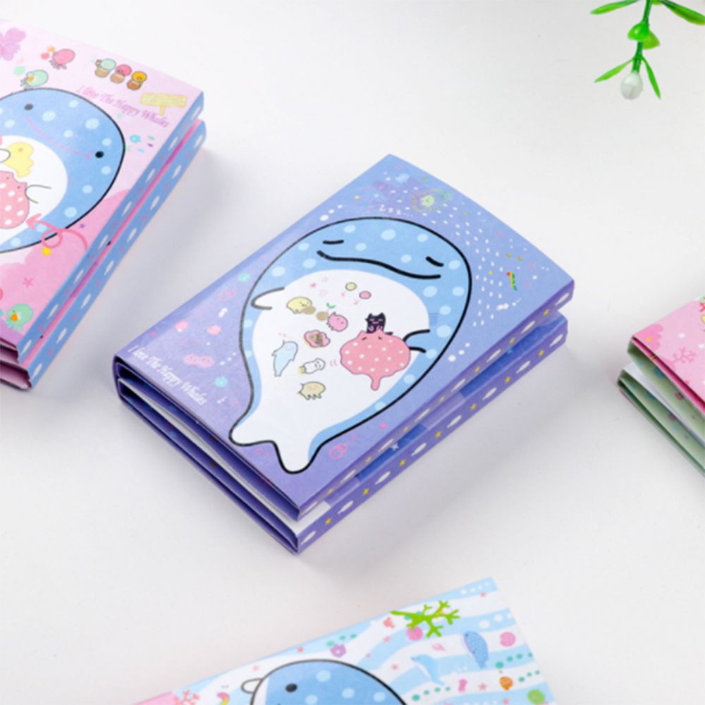 Lanfy Sticky Note Gambar Kartun Whale Portable Untuk Kantor