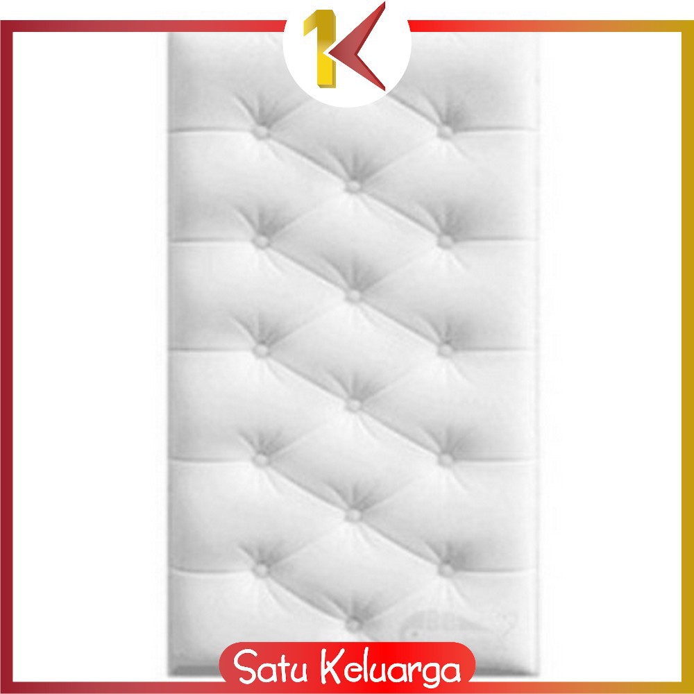 SK-C119 Wallpaper 3D Foam Headboard Bed Wall Stiker Wallfoam Dinding 3D Walpaper Foam Dekorasi Rumah-Putih