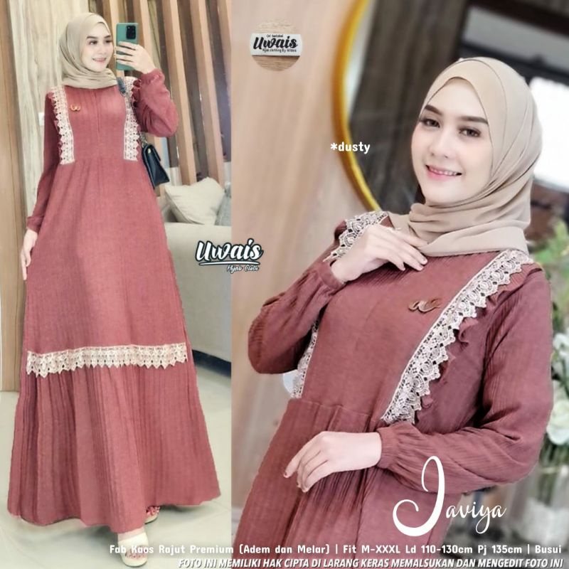 Javiya Dress by Uwais - Dress Gamis Premium Jumbo fit xxl