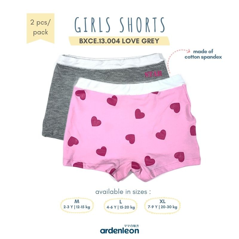 

ARDENLEON (2pcs) Celana Dalam Anak Perempuan Love Grey BXCE.13.004