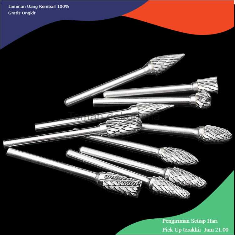 TD-DFA JIGONG Mata Bor Tungsten Carbide Cone Spiral 1/8 Inch 10 PCS - JG8