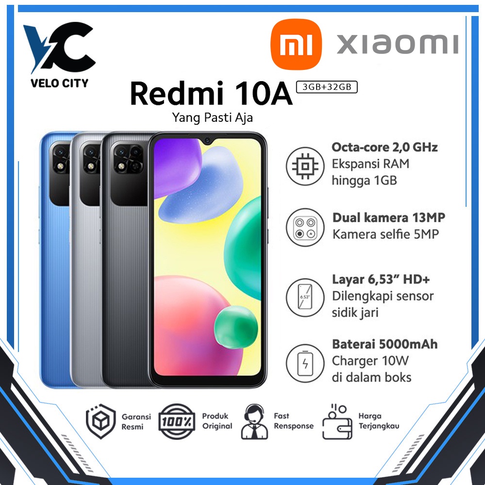 Xiaomi Redmi 10A 3GB 32GB Smartphone Original Garansi Resmi