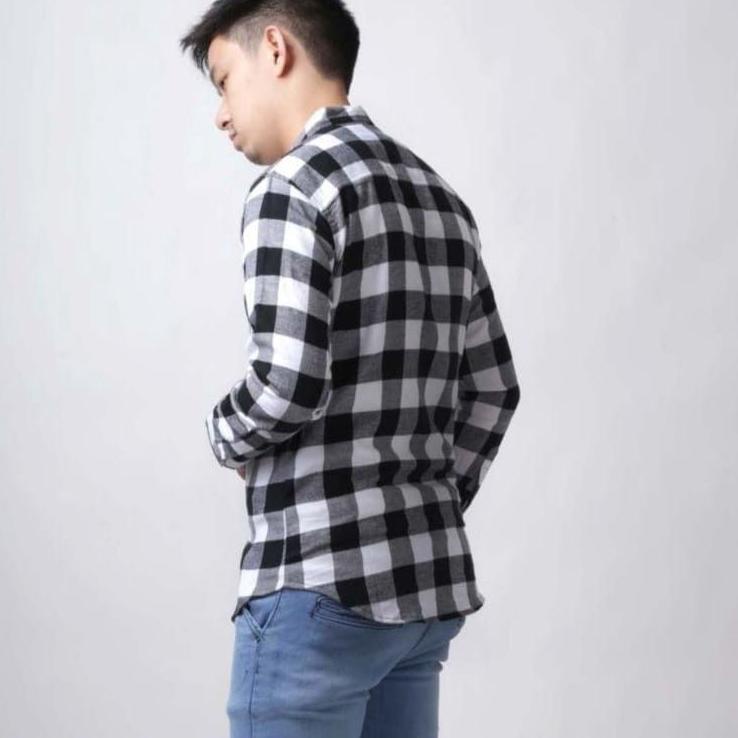 SHOPEE MALL Mgp73 Kemeja flanel impor lengan panjang pria wanita premium distro | HOT PRODUK [akhir]