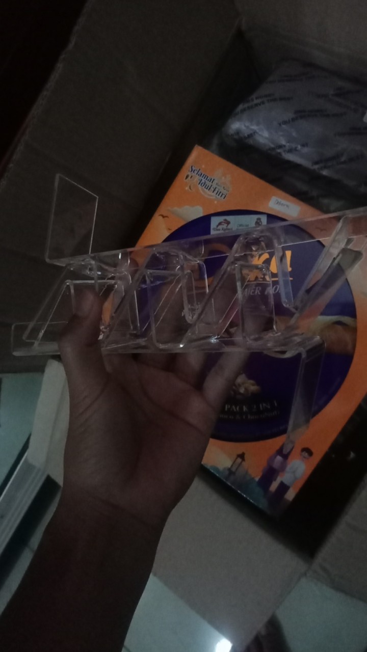 Akrilik Display Pajangan Tempat Dompet 6 Susun