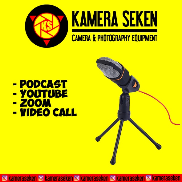 Mikrofon Mic Kondenser Studio Podcast Youtube dengan Stand