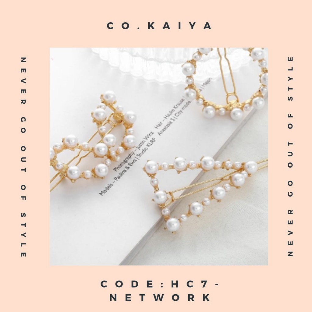 Jepit Rambut Jaring - Jaring Mutiara/ Hairpin Network ala Korea