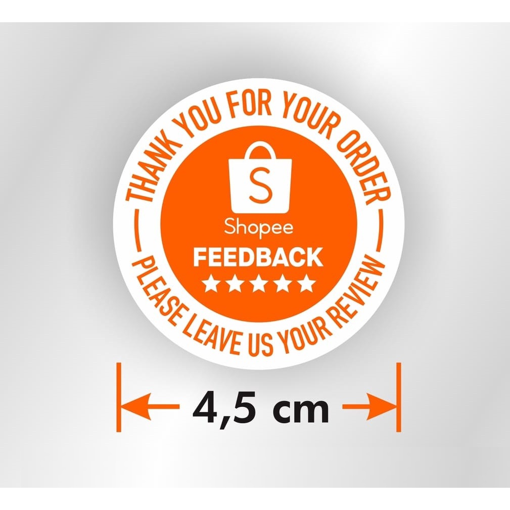 

Sticker label thank you Shopee Review Feedback segel tag ucapan 4,5 cm (MIN 10 PCS) DEPINJOSTORE