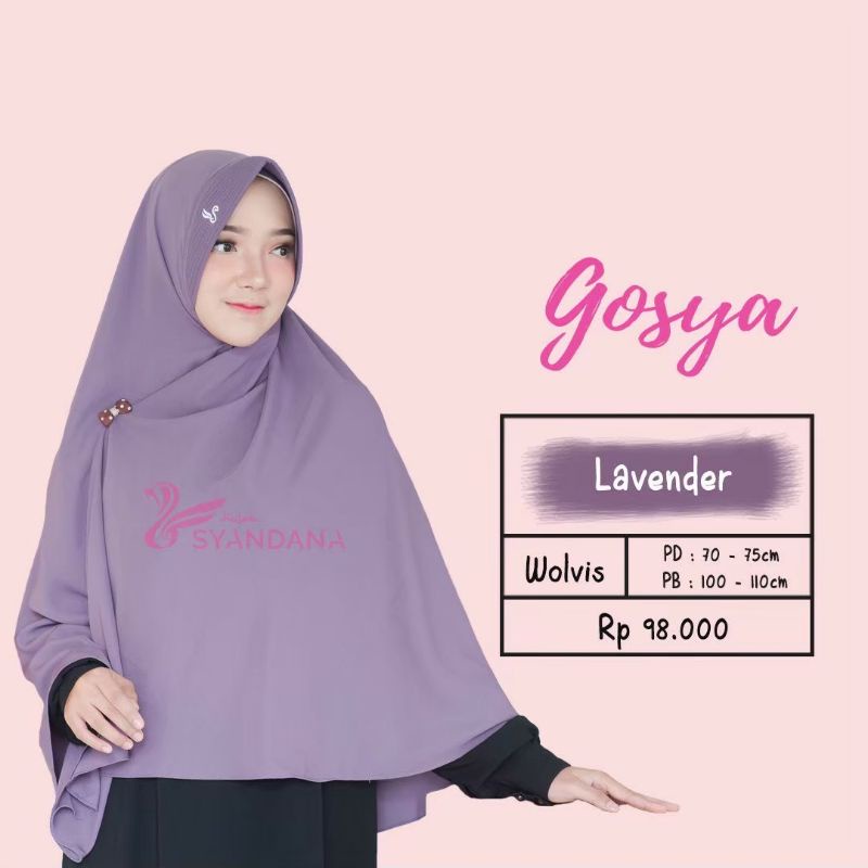 Hijab Syandana Gosya (L) Warna Baru Dan Lama Khimar Bergo Kerudung Jilbab Instan-Lavender