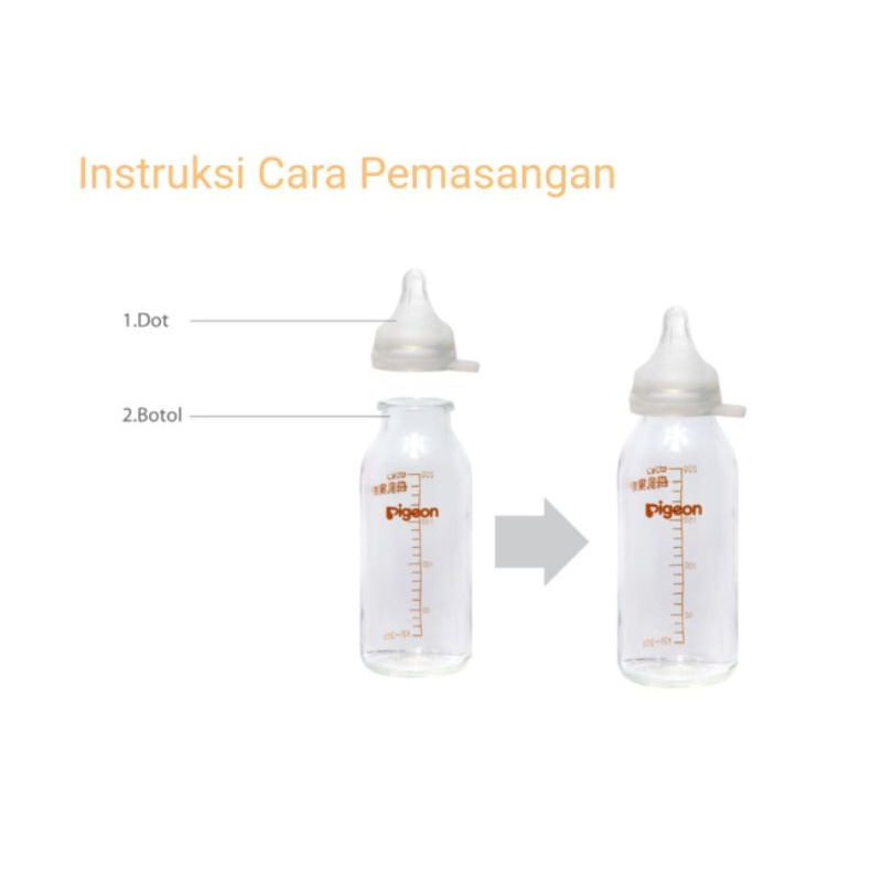 Pigeon Nursing Bottle For Premature Baby / Botol Susu Kaca Pigeon untuk Bayi Prematur Glass Bottle / Empeng Pigeon Prematur / Dot Bayi Prematur