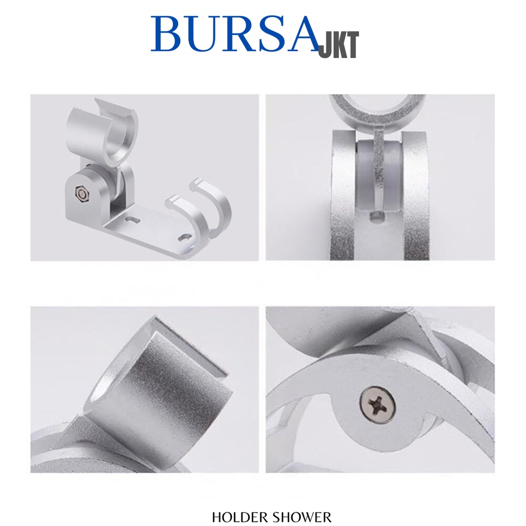 DUDUKAN GANTUNGAN TEMPEL SHOWER PEGANGAN HANDLE HOLDER ADJUSTABLE STAINLESS ANTI KARAT