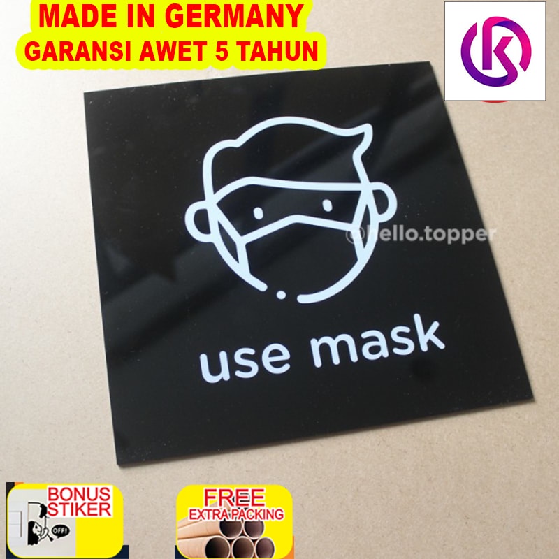

Grosir Sign Use Mask Acrylic Modern 20x20| Sign Board Acrylic
