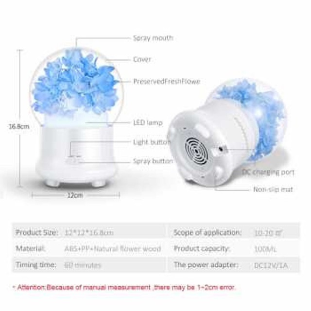 Humidifier immortal Flower 7 led color diffuser Aromatherapy Bunga - hp009 pelembap udara