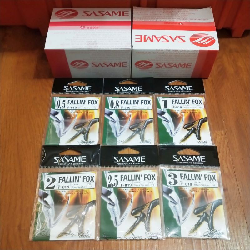 Kail Pancing Sasame Fallin Fox F-819 Ukuran 0.3 0.5 0.8 1 2 2.5 3 Hook tanpa lubang Micro fishing Mu