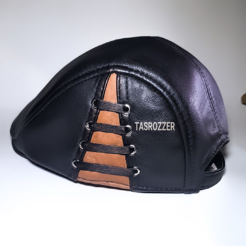 Topi pet kulit asli pria model gaul