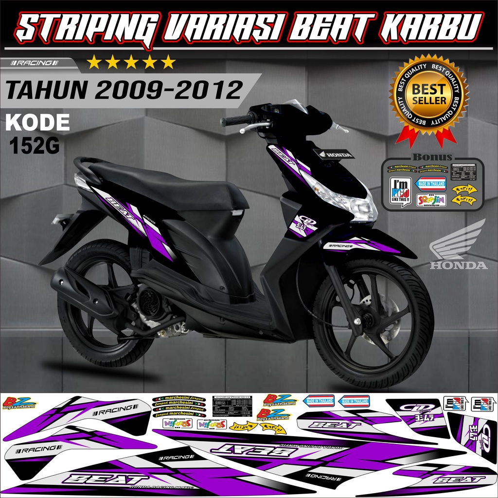 Striping Beat Karbu Stiker Lis Motor kode 152