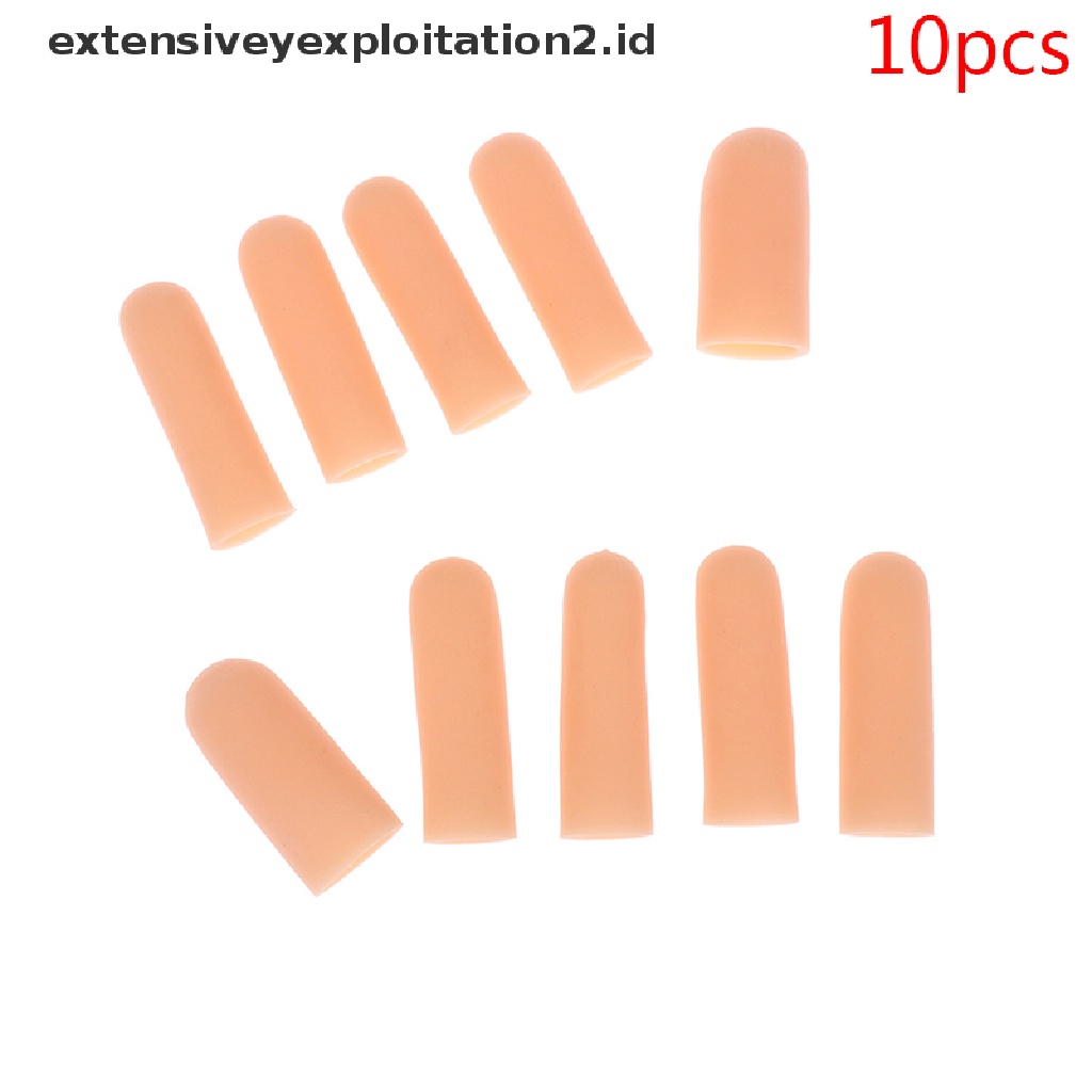 (Hotter) 10pcs/set Silikon Finger Sleeves Protector Pain Relief Finger