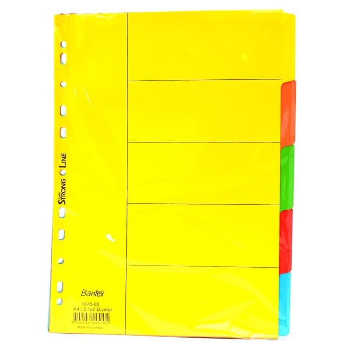 

Bantex Cardboard Divider A4 5 Pages 6045 | Pembatas Binder Bantex A4